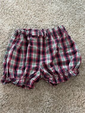 Red and Green Plaid Bubble Shorts